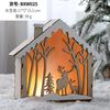 Christmas LED Light Wooden House Luminous Cabin Merry Christmas Decorations For Home DIY Xmas Tree Ornaments Kids Gifts New