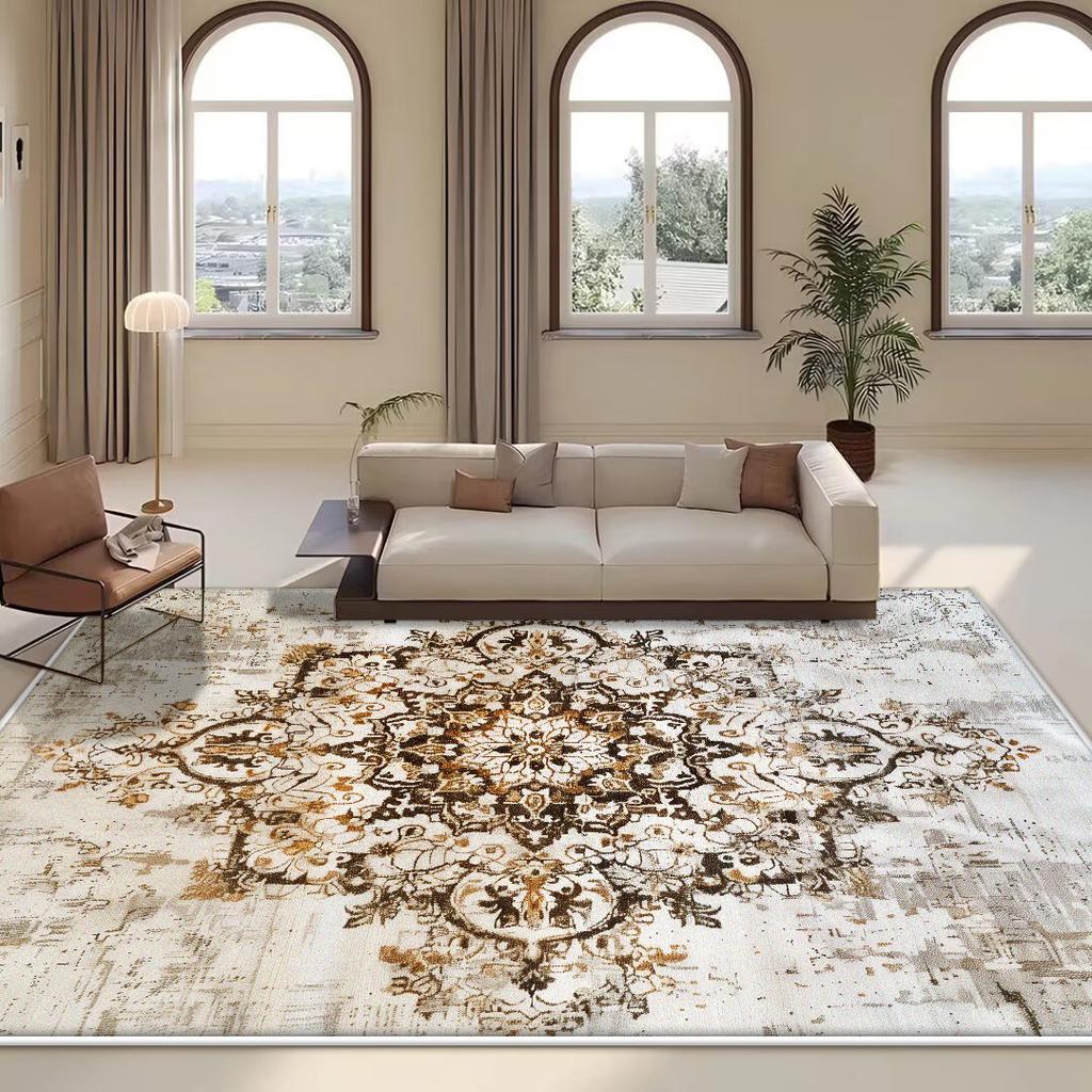 Persian Retro Large Living Room Carpet Home Decoration Easy Cleaning Washable Rug Lounge Coffee Tables Antiskid Floor Mat Boho