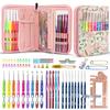 Lily Bag Two-Color Soft Handle Crochet Hook Set with Accessories for Handmade Weaving