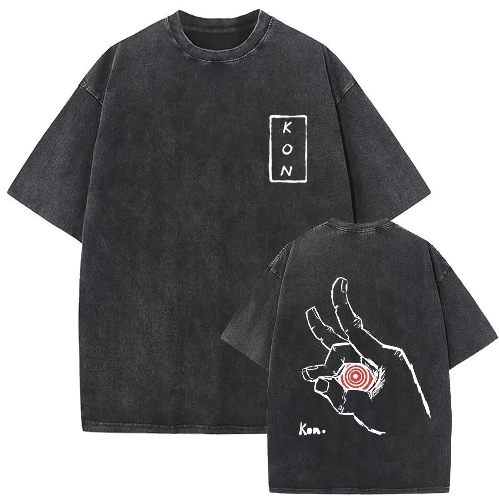 Manga Chainsaw Man Grafik-T-Shirt Hayakawa Aki Druck Vintage-Wasch-T-Shirt Baumwolle Übergroßes T-Shirt Streetwear Damen Herren Kleidung