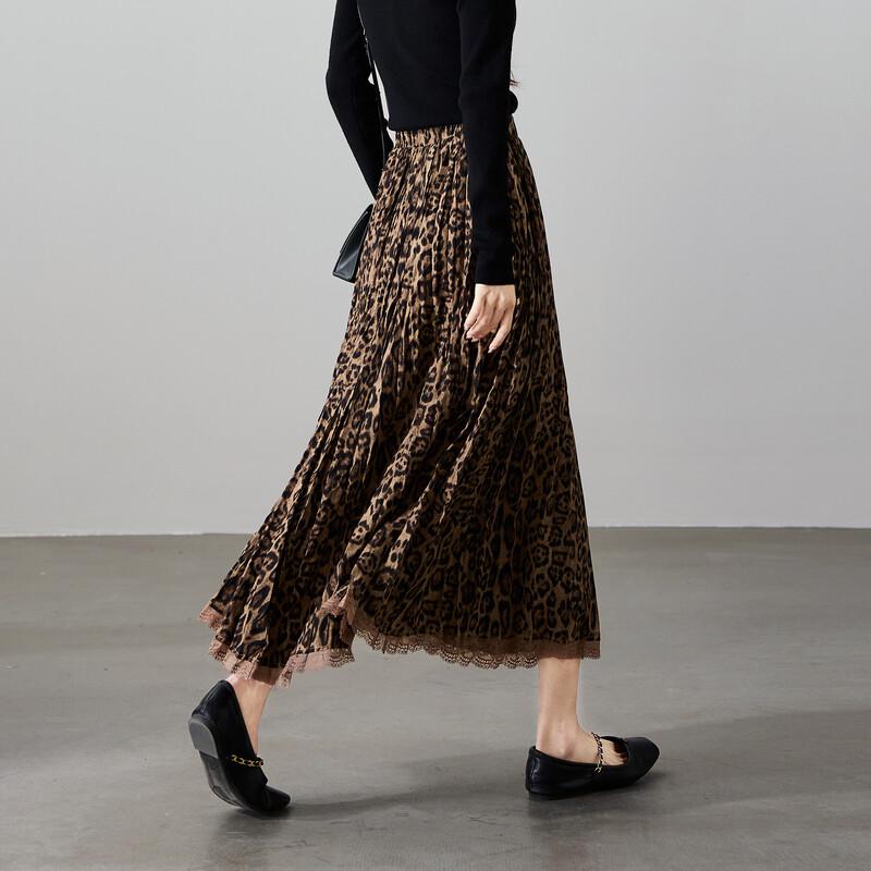 SOFSIL Retro plisovaná áčková sukně s leopardím vzorem