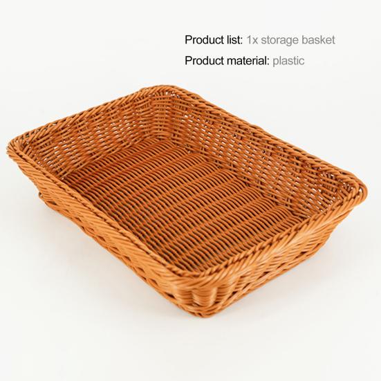 Storage Basket Durable Keep Tidy Lightweight Counter Tabletop Rectangular Woven Tray Home Decor