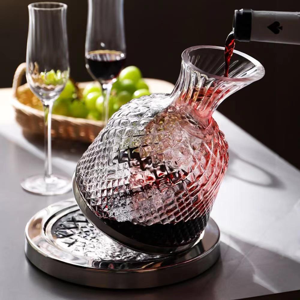 Crystal Wine Decanter Set: Luxury Spinning Glasses Gift Box