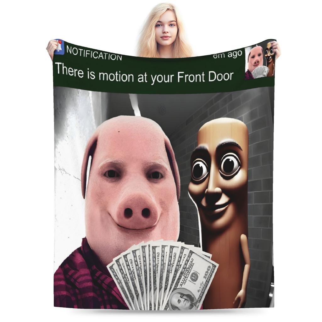 John Pork Is Calling Bedding Throws Warm Graphic Blanket For Couch Chair Plane Travel Flannel Bedspread Bed Cover