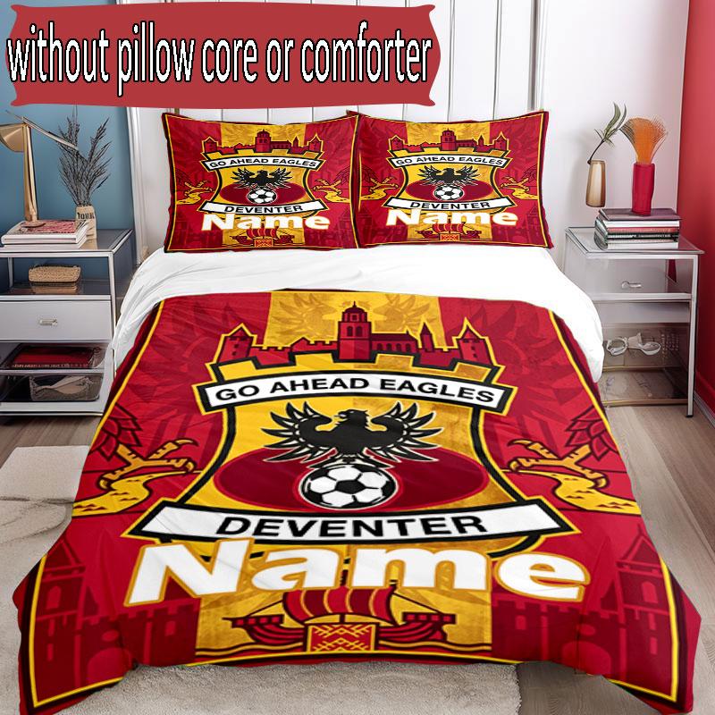 3pcs Duvet Cover Set (1*Duvet Cover + 2*Pillowcase, Without Core), Custom Name Go Ahead Eagles Pattern Bedding Set, Home Bedroom Decor Gift