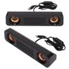 TV Soundbar USB Powered 3.5mm Plug HiFi Stereo Subwoofer TV Speaker Long Speaker for TV Desktop Computer