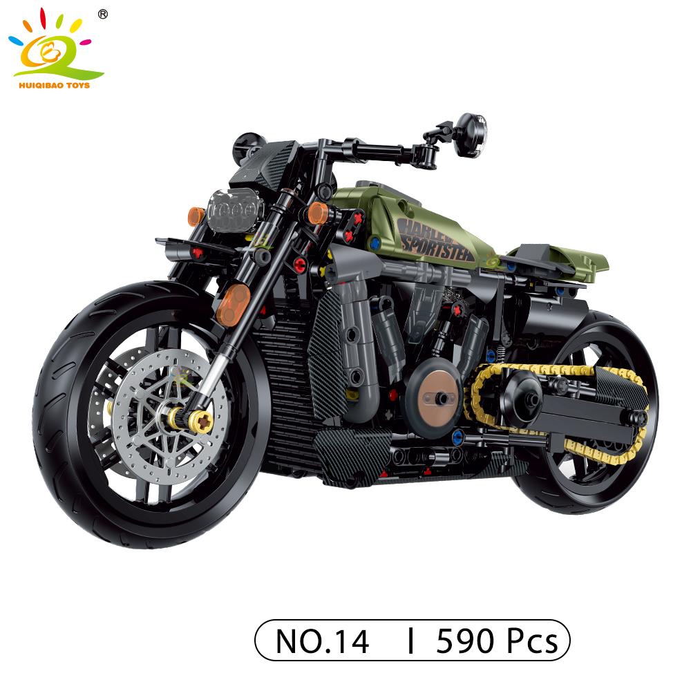 1:8 Blocuri de Construcție Motociclete Clasice Model High-tech Racer Moto Oraș Cărămizi Jucărie pentru Copil Băiat Copii Adult Set Mașină MOC