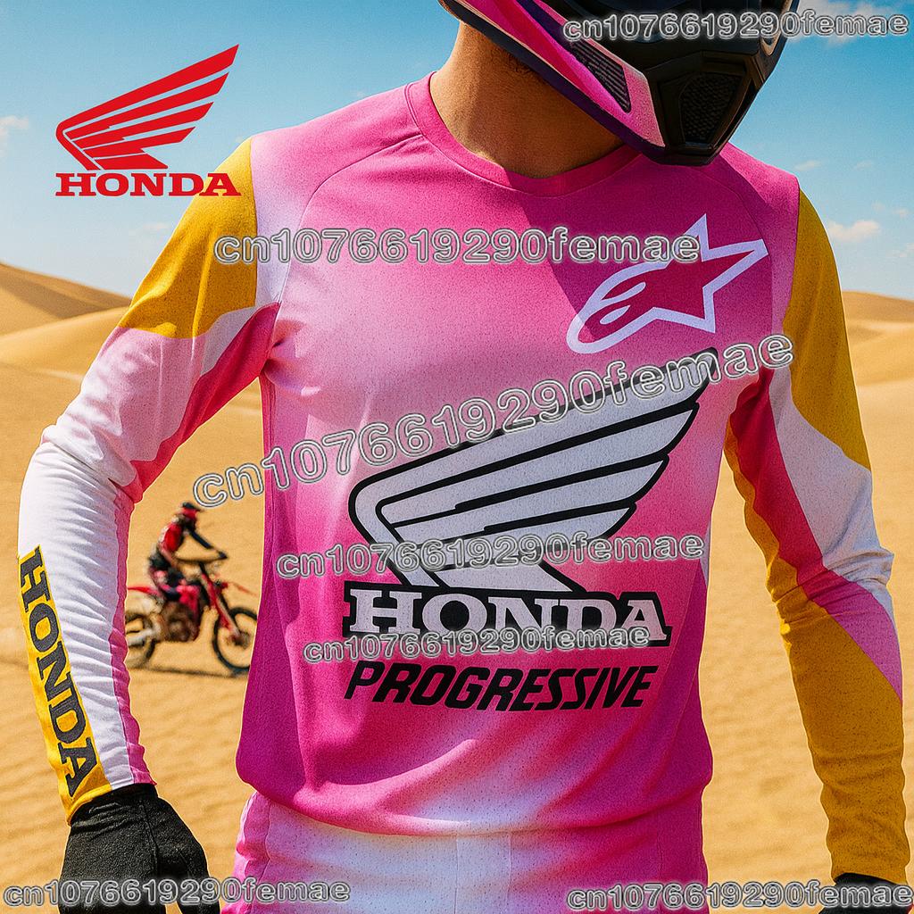 

Honda Motorcycle Long Sleeve Jersey Quick Dry Breathable Comfortable Riding Shirt for Dirt Bike Mountain Racing Enthusiasts S