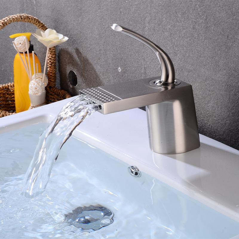 Basin Faucets White Gold Bathroom Faucet Hot and Cold Mixer Tap Black Brass Toilet Sink Water Crane Waterfall
