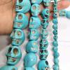 DIY Totenkopf-Form 15*18 mm Howlith Gefärbter Stein Mix-Farbe Türkis Geschnitzte Totenkopf-Form Lose Perlen, Für DIY Schmuckherstellung