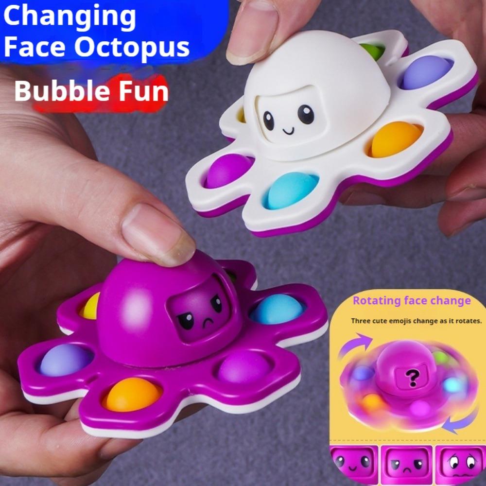 Flip Face-changing Octopus Bubble Music Fingertip Gyro Decompression Creative Toy Puzzle