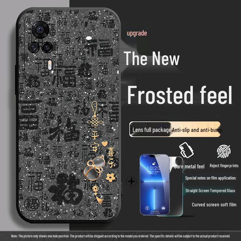 Vivo S9e V2048A Silicone Anti-Drop Cartoon Tempered Film Protective Case