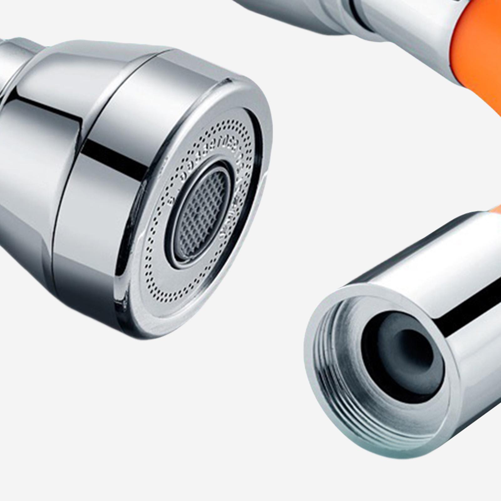 Water Faucet Extension 360° Rotary Tap Spray Head Attachment 3 Bathroom Sink Extension Tube Faucet Orange 20cm