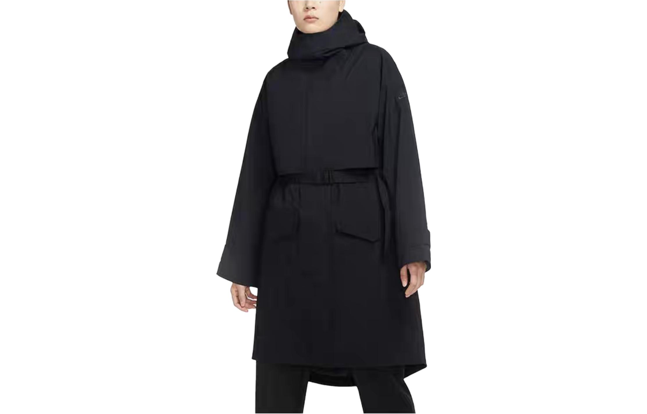 Nike Coats Women s Black Hooded Moderate Straight Fit DQ7003-010 L