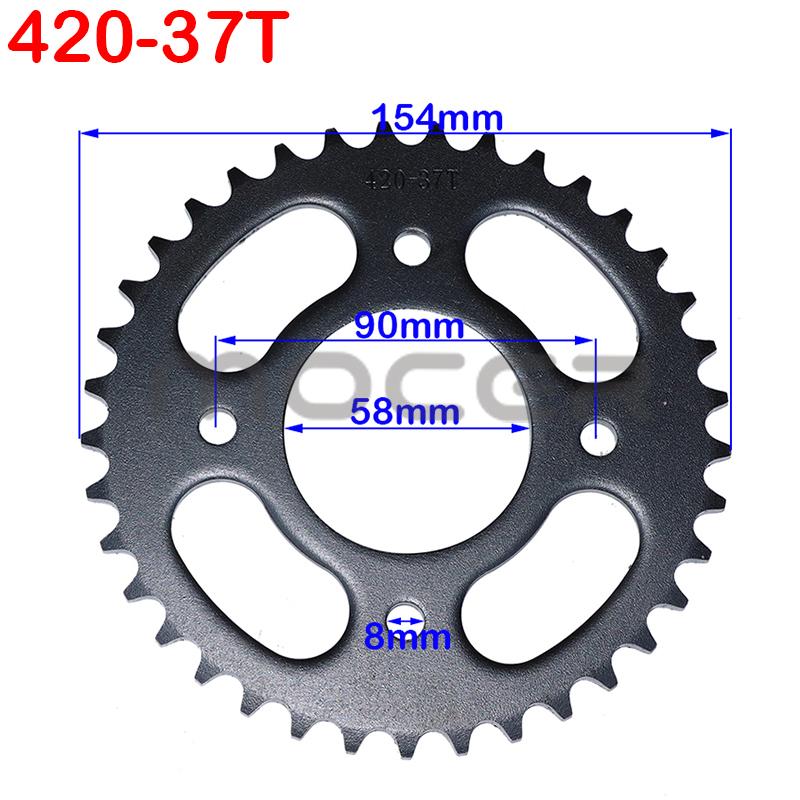 420/428 Chains 37T/41T/48T Tooth 58mm Rear Chain Sprocket for ATV Quad Pit Dirt Bike Buggy Go Kart Motorcycle Accessories