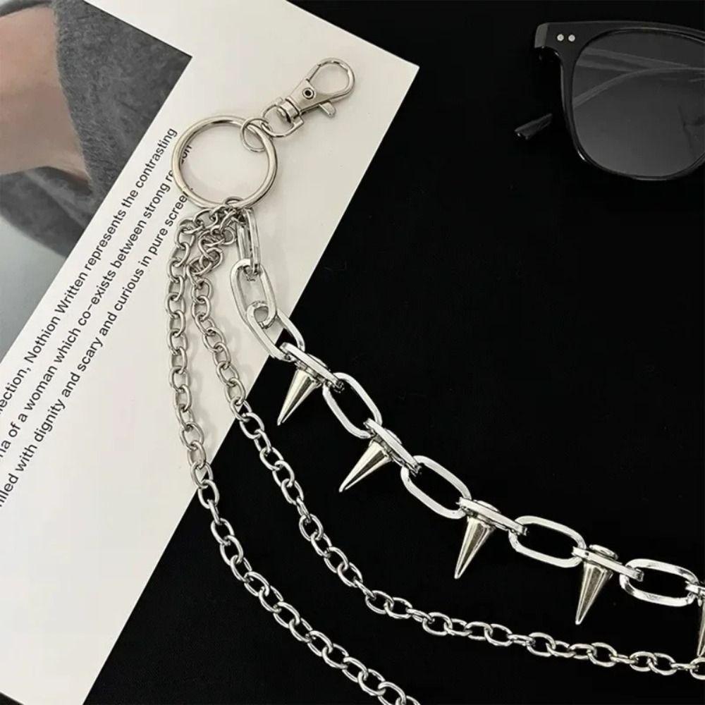 Zinc Zinc Zinc Alloy Rivet Studded Pants Chain Double-layer Punk Belt Chain Retro Bag Chain Male