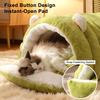 Winter Enclosed Cat Sleeping Bag Kitten Pet Calming Nest Self-Warming Fluff Covered Cave For Home Anxious Cats