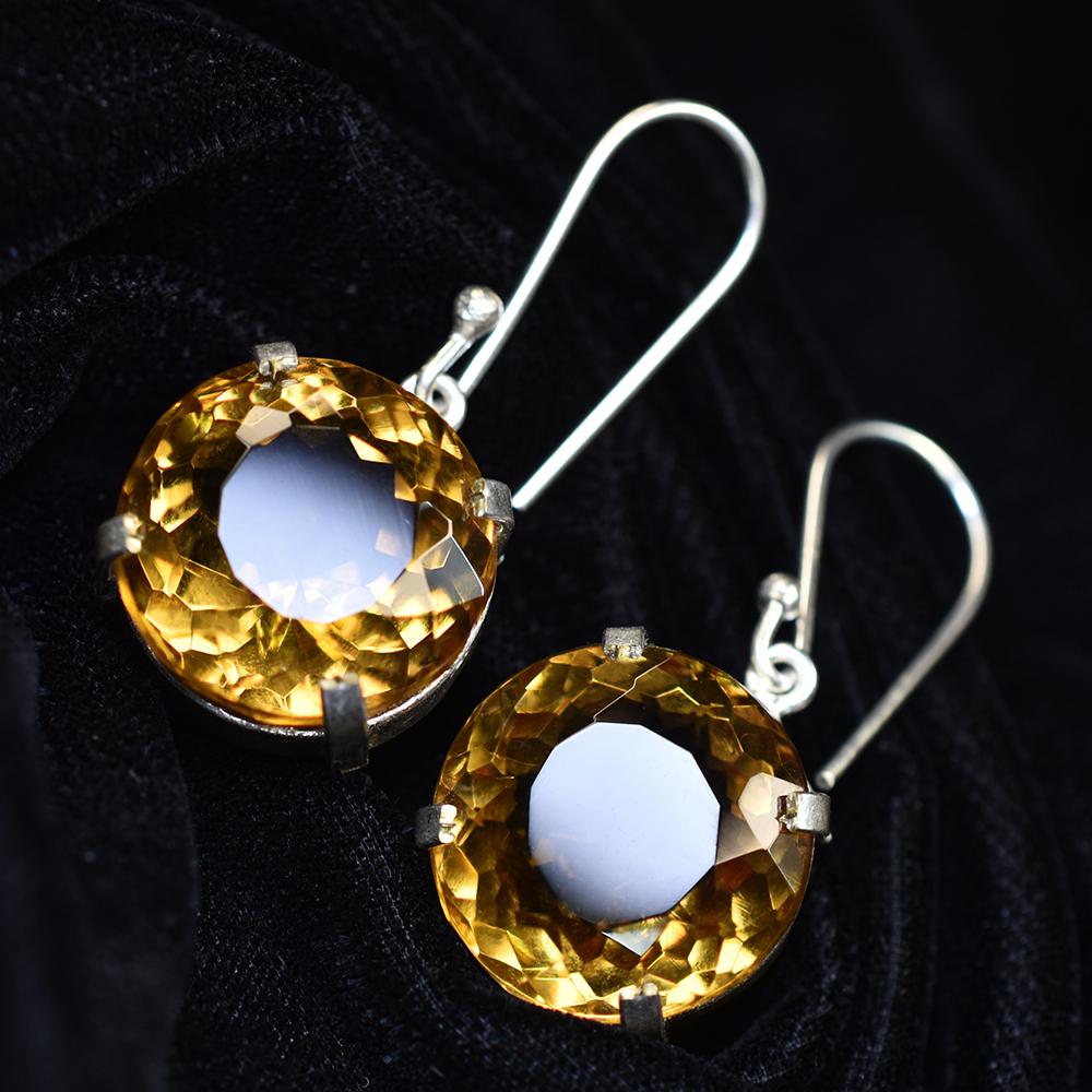 A+ CERTIFIED Natural 72.65 Ct 7 Color Alex Round Cut Gemstone Earring Pair MY.ER-32-NS