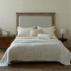 Japanese Style 3-Piece Quilt Set, Lightweight Breathable Cotton Linen Bedding, Vintage Solid Color Boho Bedspread, Home Decor