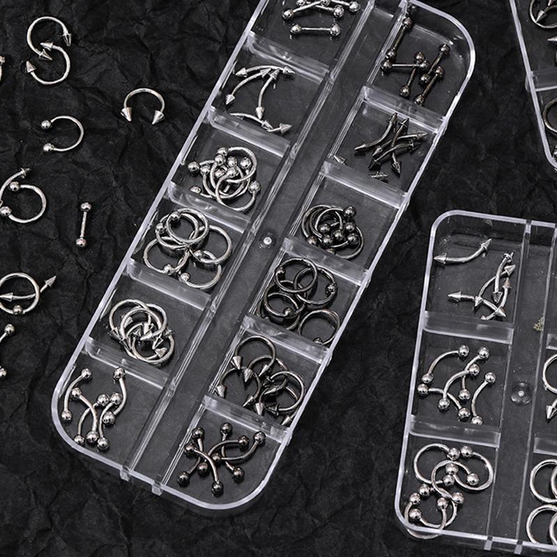 20/30/60 Stück Legierung Retro Kreis Nägel Kunst Charms 3D Punk Stil Schwarz Weiß Nagelteile Nageldekoration Maniküre Zubehör