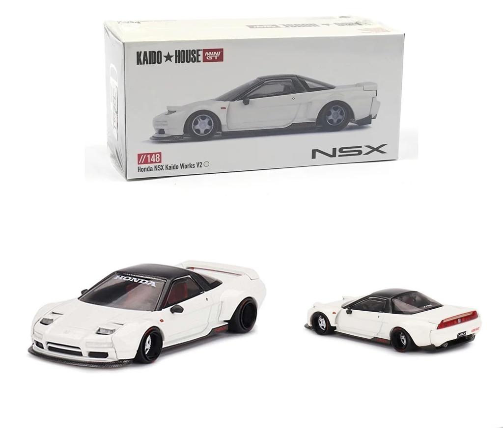 MINI GT Collectibles Diecast Model Car Honda NSX Kaido Works V2 White Limited Edition Diecast Model Car Kaido House KHMG148 1/64