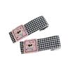 1pair Vintage Check Pattern Hairpin Flower Embroidery Fabric Kid Hair Clip for Children's Parties