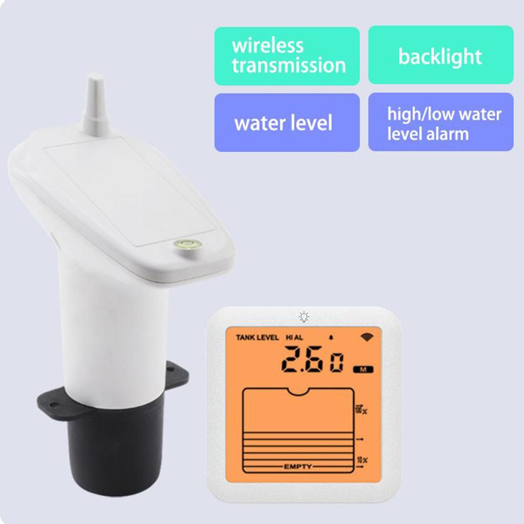 Water Tank Level Monitor Ultrasonic Water Level Indicator Multifunctional Detector Digital Display Meter for Tank Measurement