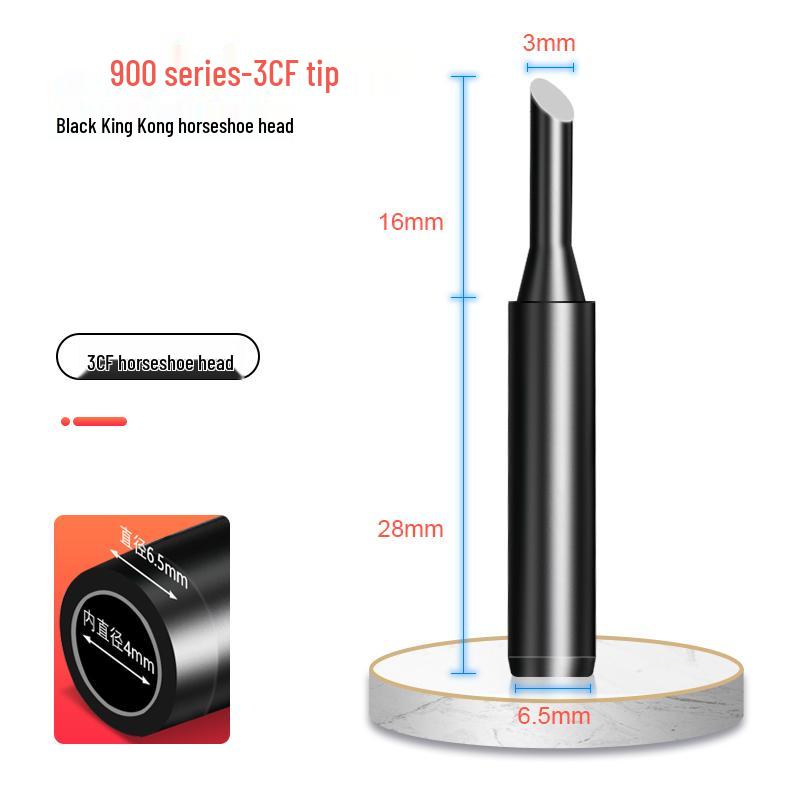 Black Gold Steel 936 Universal Soldering Iron Tip for 937 Stations: Pointed, Horseshoe, Knife Head Styles.