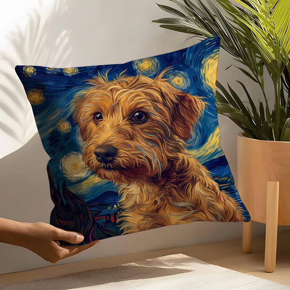 Catoon Starry Sky Dog Pillow Case Home Living Room Decoration Linen Pillow Cases Cushion Cover