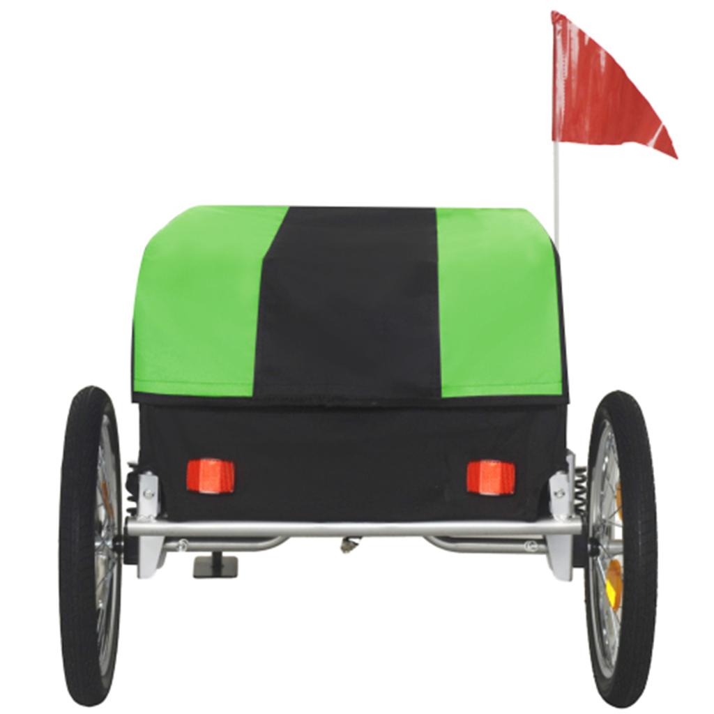 Bicycle Cargo Trailer, Removable Waterproof Cover, 40 kg Capacity, 16-Inch Off-Road Wheels, Foldable Design for Camping and Shopping – Green/Black