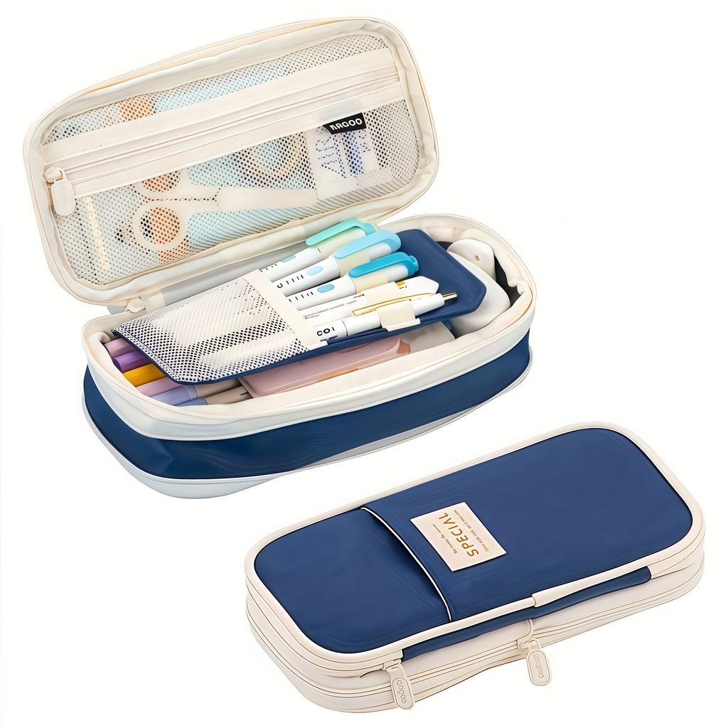 Large Capacity Simple Pencil Case Portable Aesthetic Pencil Bag Office Large Capacity Storage Bag Suitable for School Office