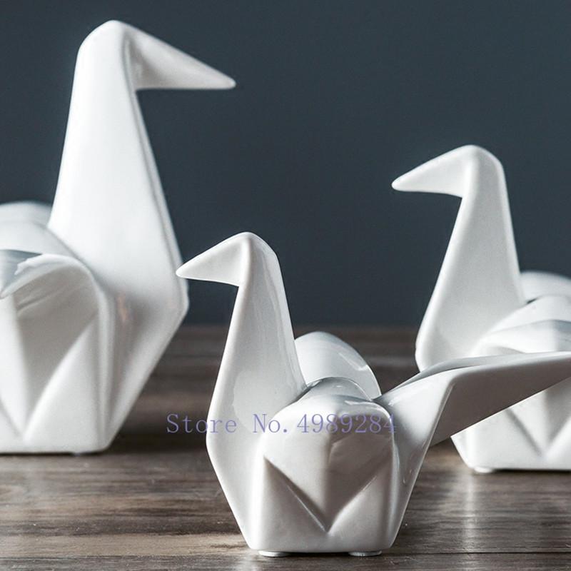 Modern Home Ceramics Thousand Paper Cranes Origami Abstract Handicraft Furnishings Children's Room Decoration Accessories