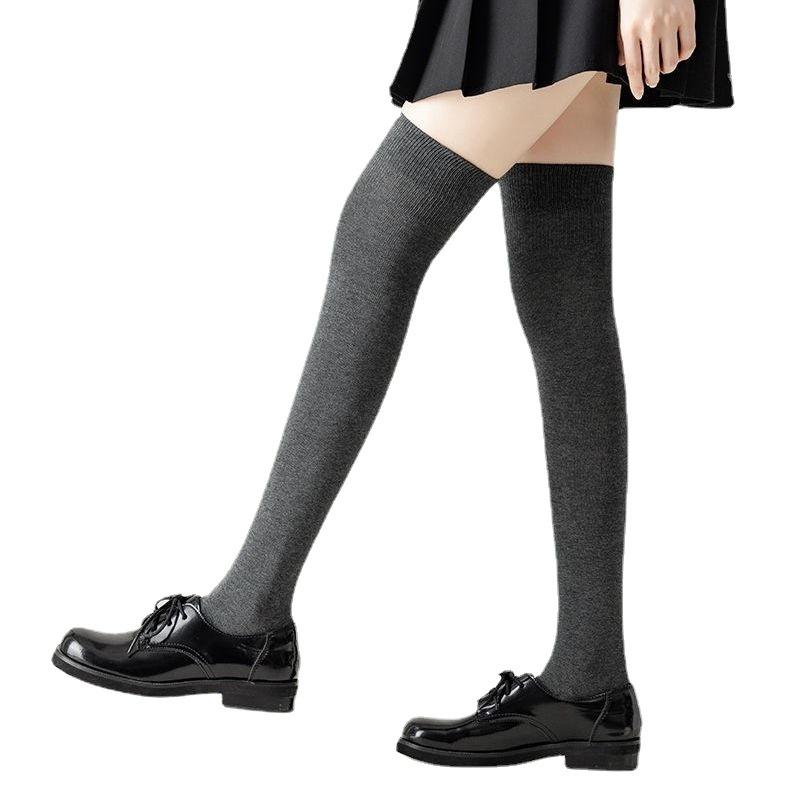 Silicone Non-Slip Knee Socks Solid Color Korean Jk Japanese Stockings Children Spring And Autumn Tall Black Stockings Thigh Socks