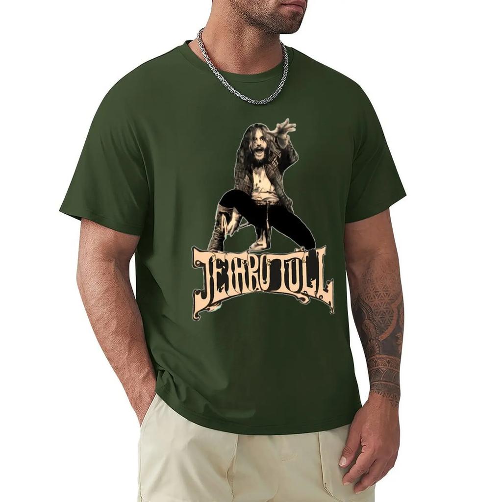 Jethro Tull Bouree jeth T-shirt korean fashion customs vintage blanks clothing
