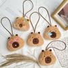 Squinting Capybara Plush Keychain Blinking Heart Capybara Key Ring Runny Nose Stuffed Doll Cartoon Animal Pendant Daily