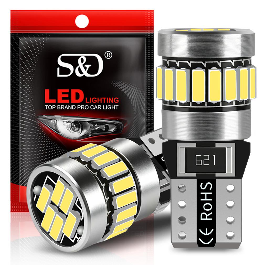 2 Bucăți Becuri Led W5W T10 Canbus 4014 24SMD 168 194 Led 5W5 Lumină Interior Mașină Plafon Citire Plăcuță de Înmatriculare Lampă Semnalizare 6000K Alb