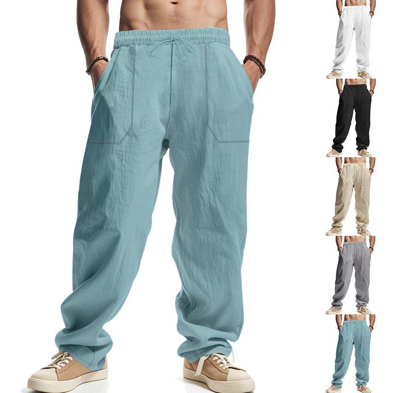 Spring/Summer New Product Men's Loose Linen Simple Luxury Outdoor workwear Sports and Leisure Pants