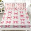Bowknot Personalized Fitted Sheet Set Bowknot Personalized Bedding Set Comfortable Skin Friendly Cute Style 180x220cm