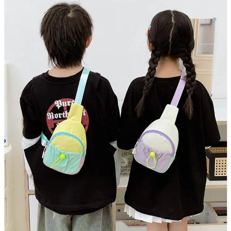 Kids Colorful Crossbody Chest Bag, Cute Lightweight Mini Shoulder Bag for Boys and Girls, Compact Casual Travel Daypack for Phone and Small Essentials