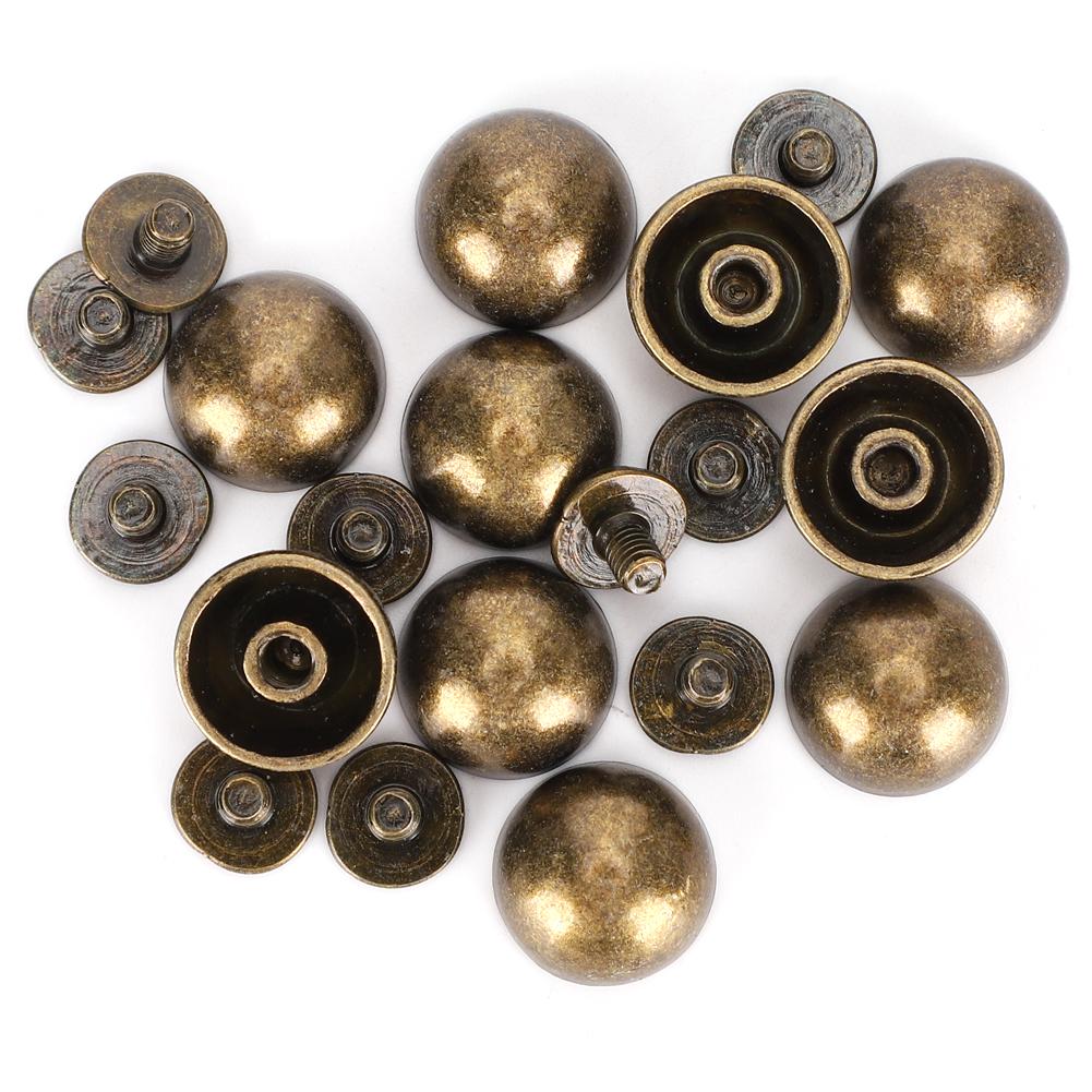30 Sets Screw Mushroom Rivets BronzeColoured Dome Studs for Leather Decoration 12MM