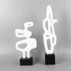 Resin Handicraft Hollow Geometric Sculpture Black and White Irregular Decorative Figurines Room Decoration Accessories