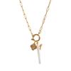 Retro Fish Boots Flower Loop Necklace with Multiple Pendants DIY Boots Love Pearl Plated 18K Gold Color Preserving