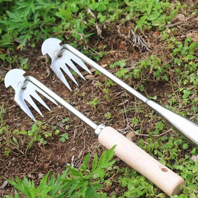 Garden Hand Weeder Rake Sharp Tines Grass Rooting Weeding Tool for Easily Removing Weeds