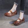 Johnature Genuine Leather Soft Sole Retro Slip-on Shoes Casual Soft Cowhide Women's Flat Shoes
