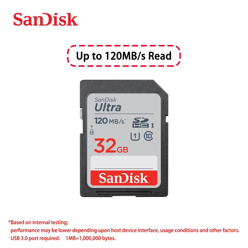 SanDisk SD karta 64GB 128GB 256GB V10 32GB Běžná Plná velikost Originální sandisk ultra Flash SD Paměťová karta Vysoká rychlost sdxc UHS-I pro fotoaparát