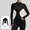 Womens Slim Fit Colorblock Yoga Jacket Running Fitness Workout Fall Winter