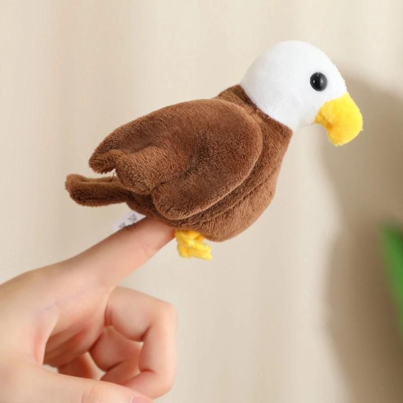 9CM Mini Finger Puppets Educational Toys For Children Hand Cartoon Birds Marine Animals Plush Doll Hand Puppets Tell Story Gifts