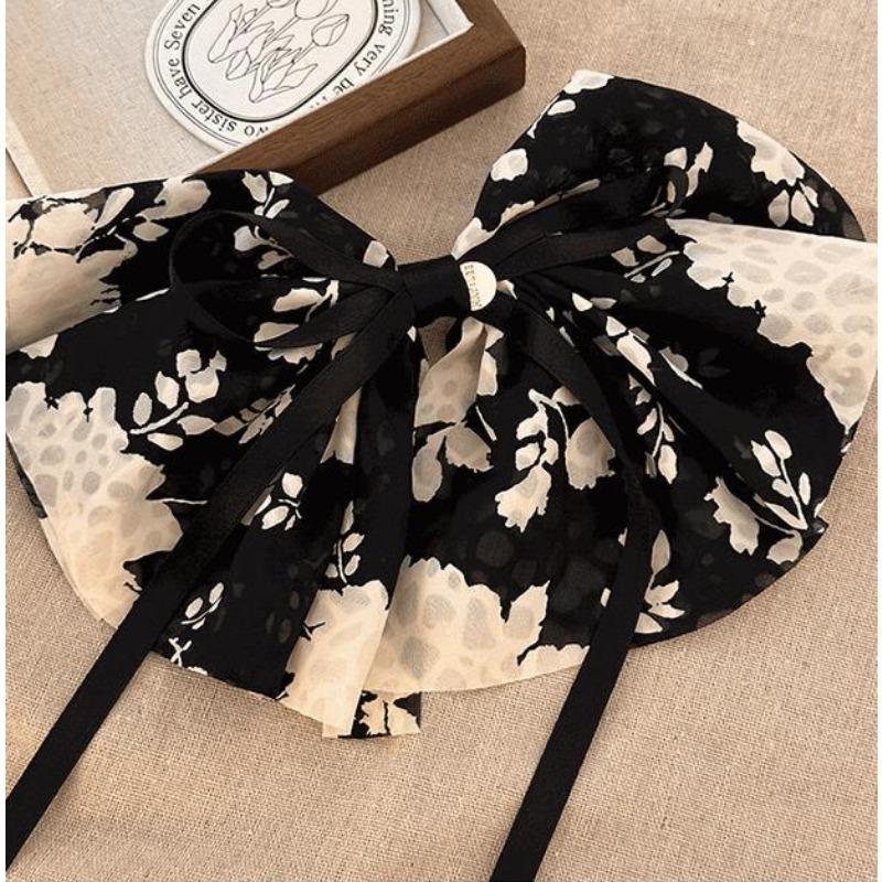 2PCS French Style Elegant Printing Bow Ribbon Scrunchies Hair Accessories 2025 Retro Flower Hair Tie Female Hair Band Headwear