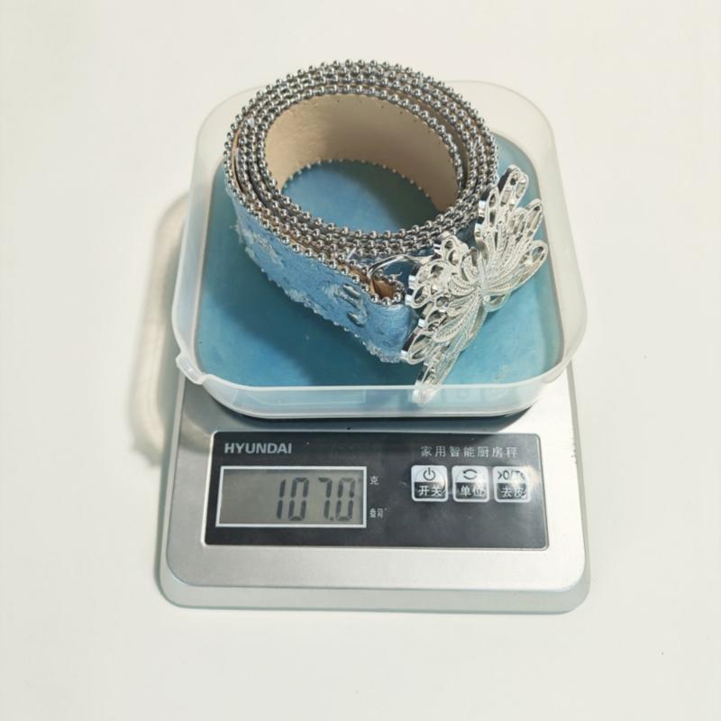 Unisex Sequins Punk Hip Hop Belt Wide Alloy Buckle Denim Waist for Rave Festival Parties Use