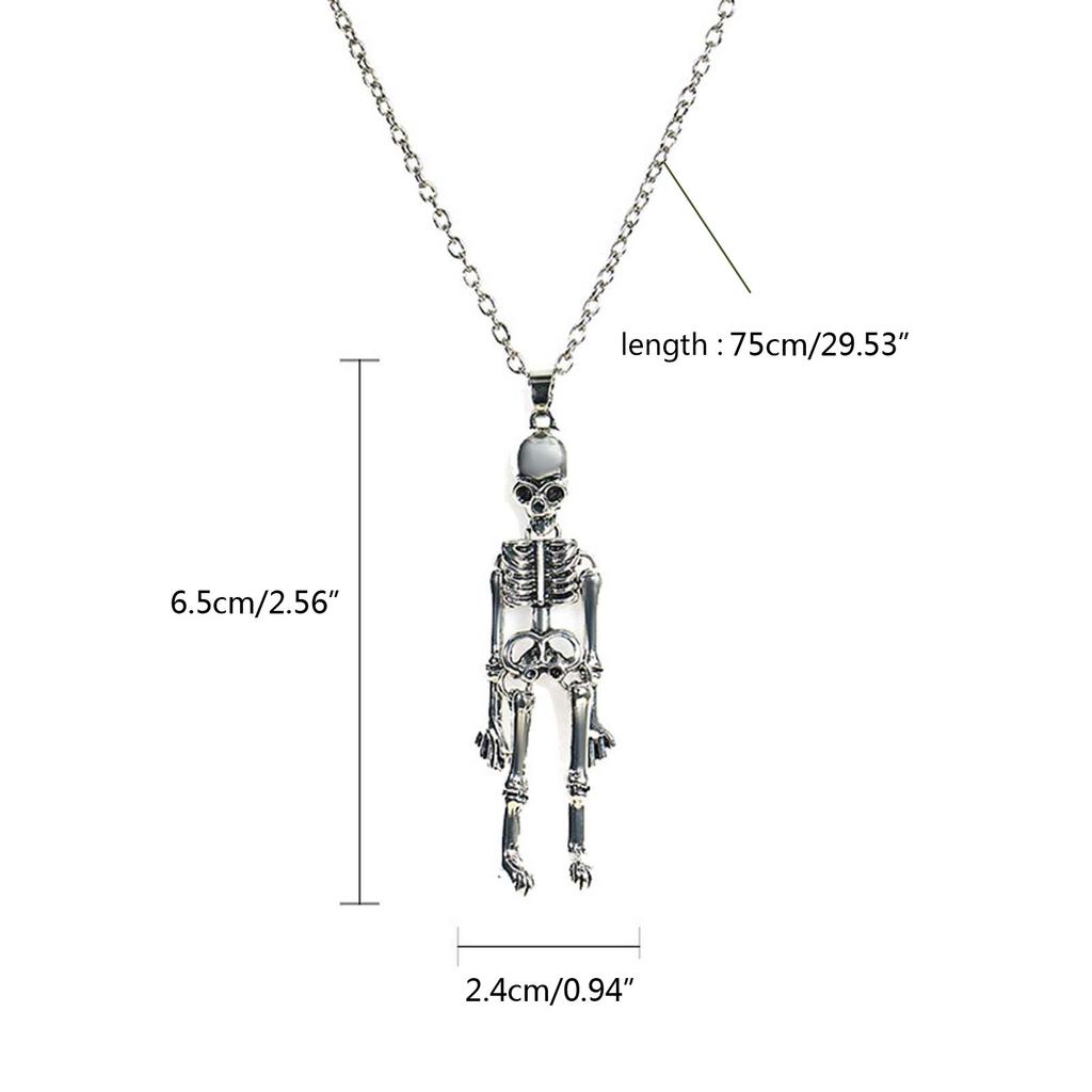 2 Stück Retro Skelett Punk Geist Halsketten Halloween Halskette für beste Freunde Paare Händchen halten Totenkopf Halsketten Geschenke